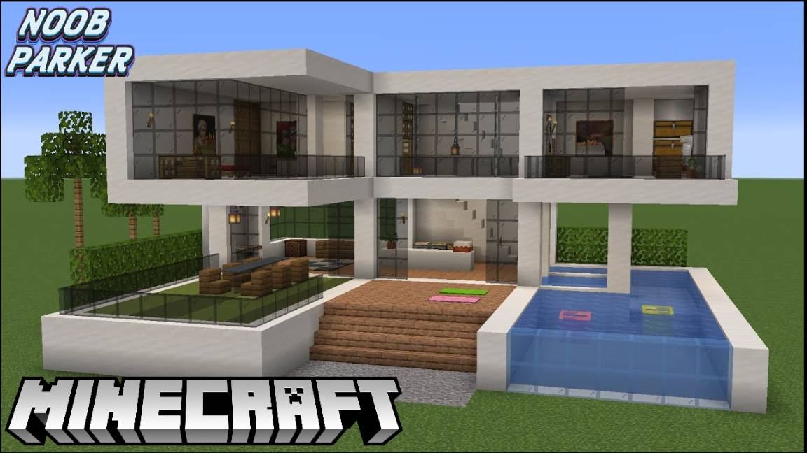 Майнкрафт - Как построить современный загородный особняк minecraft