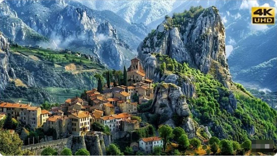 SmartTV 4К ➤ Средневековая деревня Гурдон – Приморские Альпы, 368 жителей, Франция! UHD 60fps