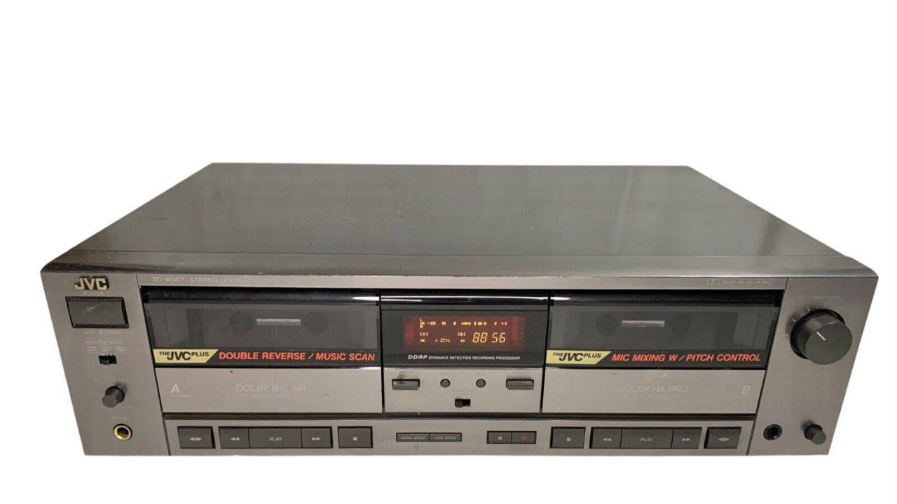 JVC TD-W307 стереокассетная дека автоматический реверс Dub HX Pro-Малайзия-Годы выпуска: 1992 - 1993