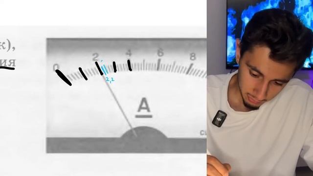 Запишите показания амперметра (см. рисунок), учитывая, что абсолютная погрешность измерения - №20455