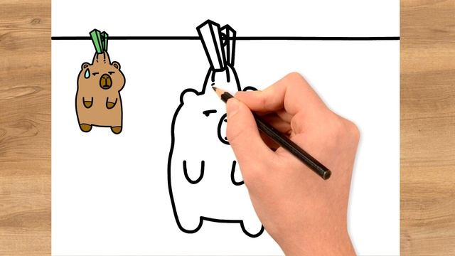 Как нарисовать симпатичную капибару