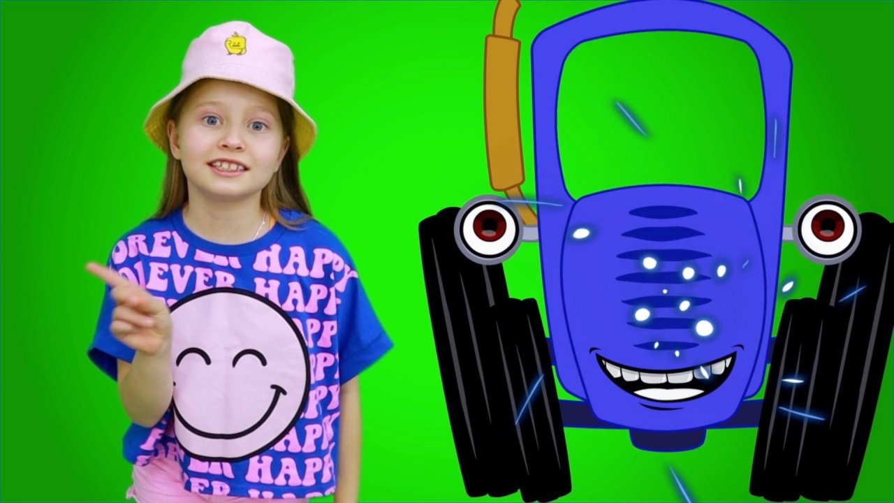 Синий трактор едет по полям - Детская Песенка мультик для детей