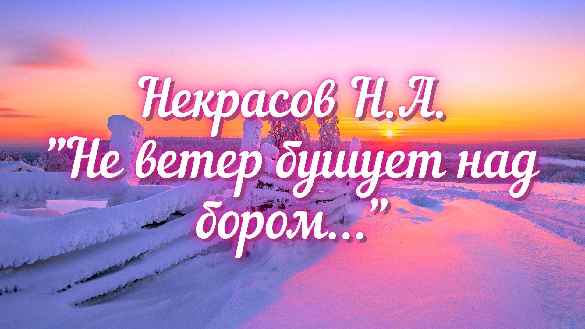 Некрасов Н.А. Не ветер бушует над бором... (отрывок из поэмы "Мороз, Красный нос")