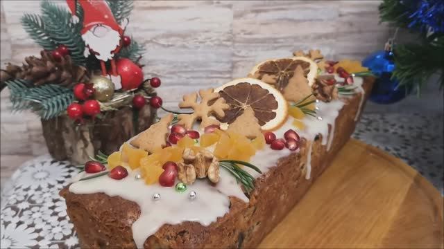 Рождественский кекс. Ароматная вкусная выпечка с сухофруктами. Праздничная выпечка