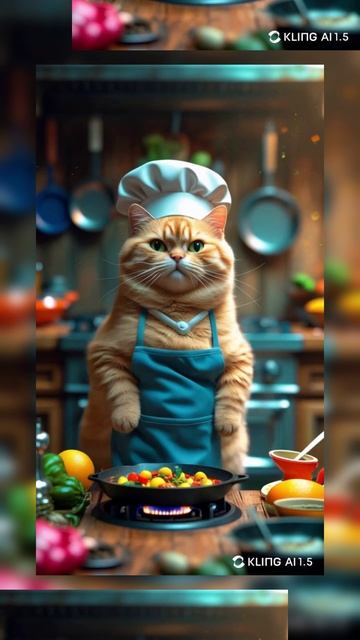 Котики готовят вкусную еду