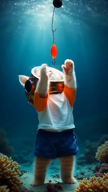 Подводное приключение котика Симбы😅