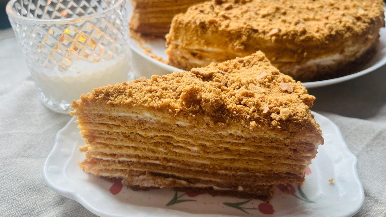 🍯 Торт РЫЖИК 💥🔥🍽 Простой рецепт советской классики🎂🍰 #счастьеесть #рецепт #торт