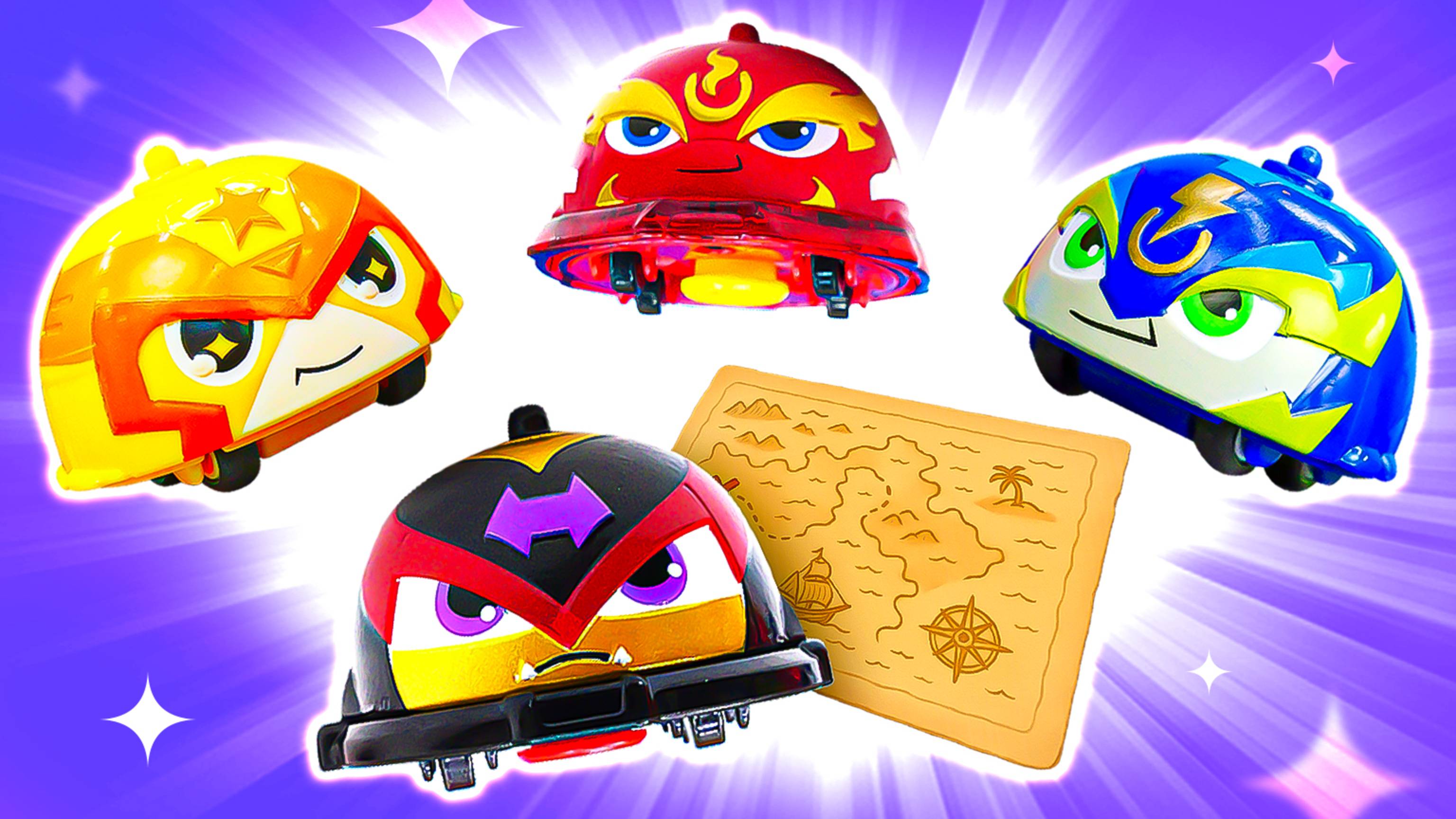 🗺️Игрушки Хранители Кью ищут сокровища! 💥Вперёд — к мощной битве волчков Combat Q на арене!