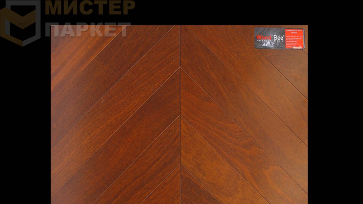 Инженерная доска Wood Bee Французская елка Сапели Натур 92 мм