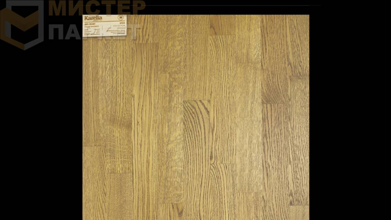 Паркетная доска Karelia Дуб Ebony Stonewashed 3S 2266 мм х 188 мм