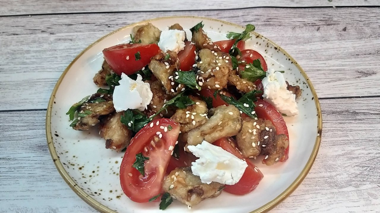 САЛАТ как в ресторане с хрустящими БАКЛАЖАНАМИ Удивите своих гостей ресторанным блюдом