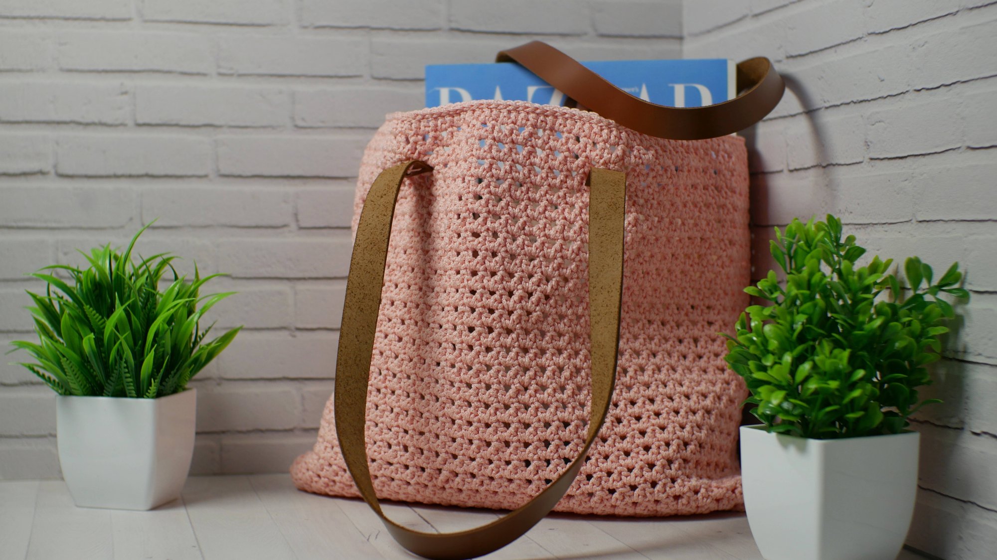 Стильный шоппер крючком 🧶