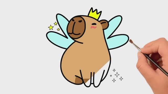 Как нарисовать капибару фею