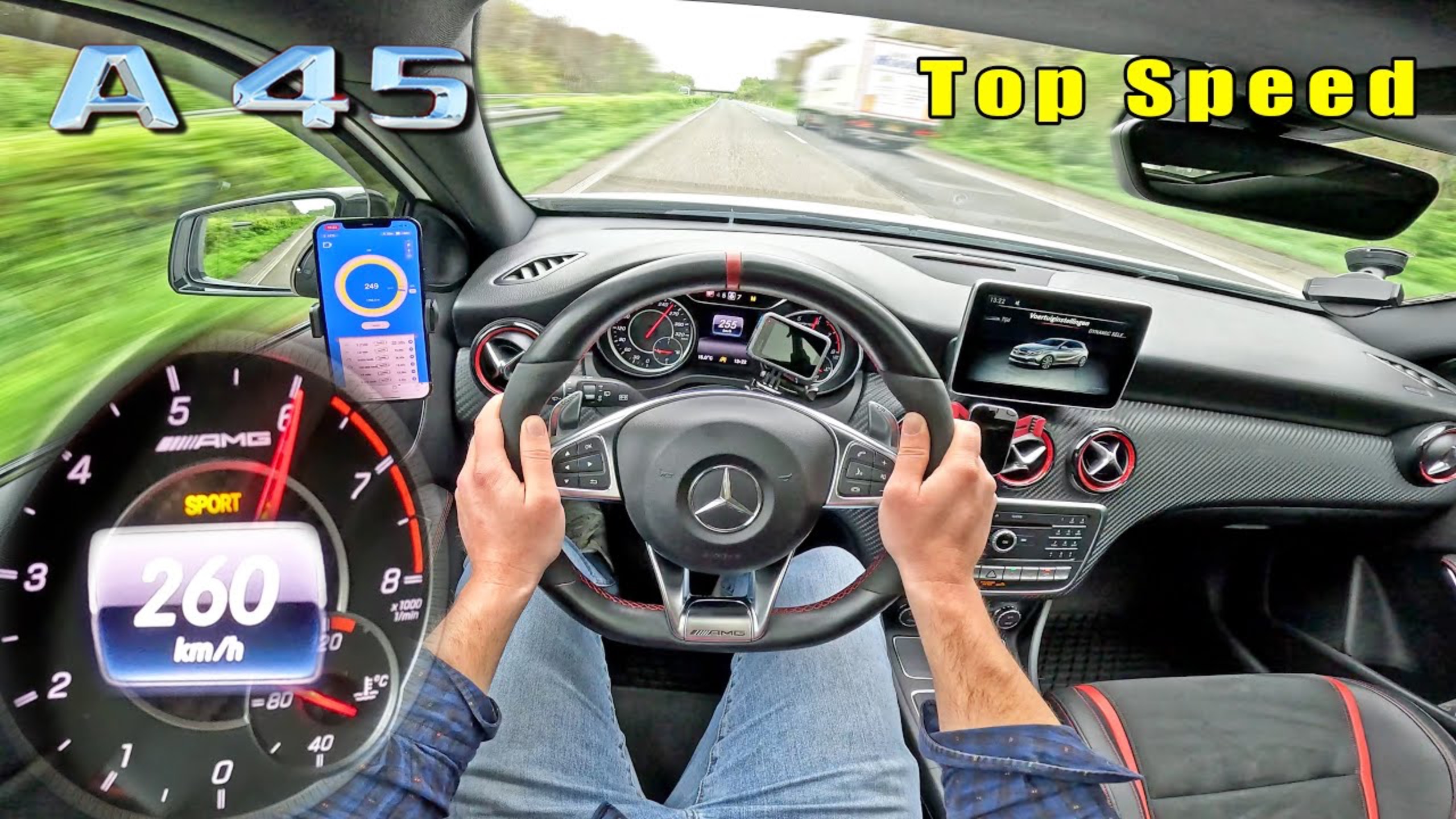 Mercedes A45 AMG 381ЛС с КОРОБКОЙ DCT на АВТОБАНЕ AutoTopNL