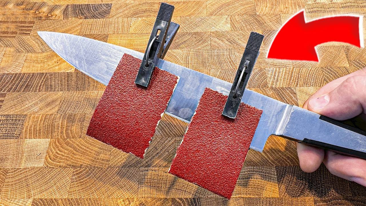 НОЖ, острый как бритва, за 1 минуту! Покажу как быстро заточить нож своими руками!