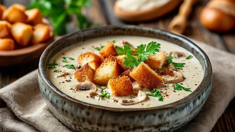 Крем-суп из шампиньонов со сливками