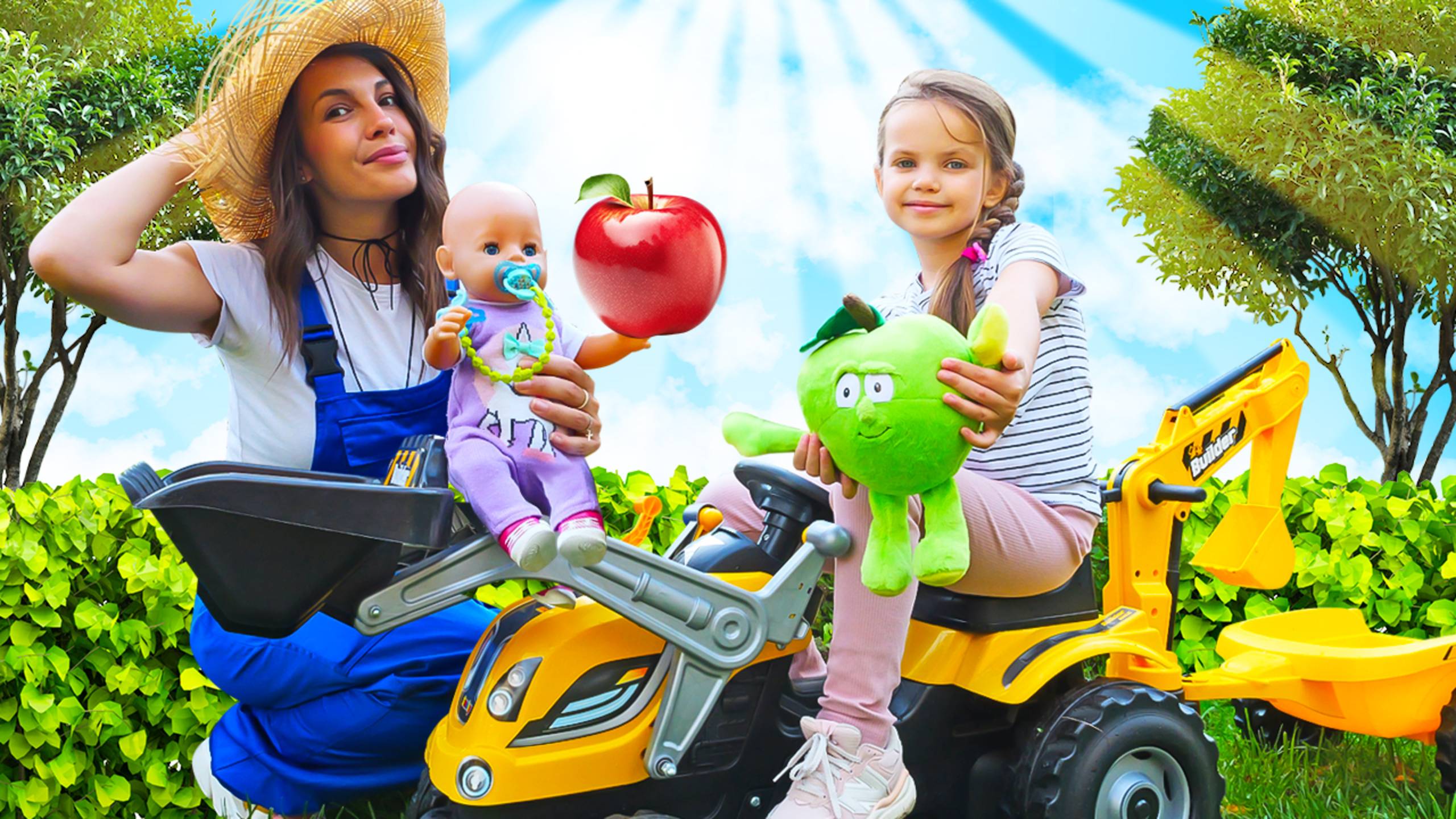 Собираем яблоки вместе с Куклой Беби Бон! Видео для девочек