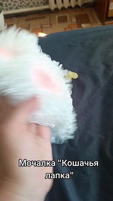 Вот такая получилась по итогу мочалка на руку " Кошачья лапа"