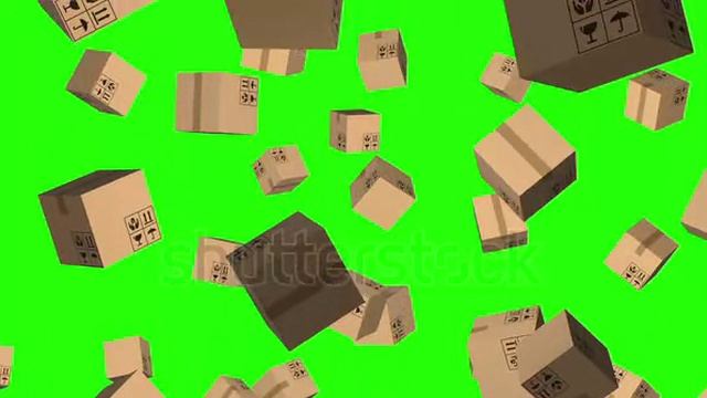 Коробки падают футаж