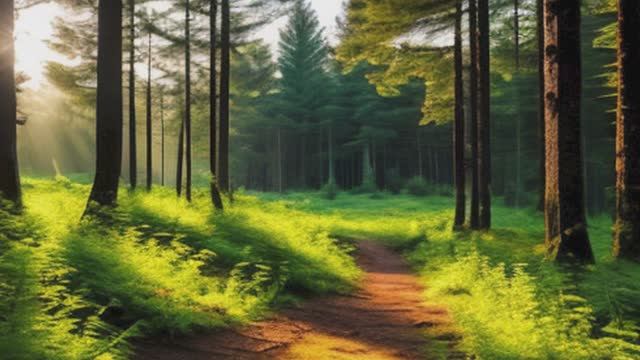 Расслабляющая лесная атмосфера с пением птиц и спокойной рекой