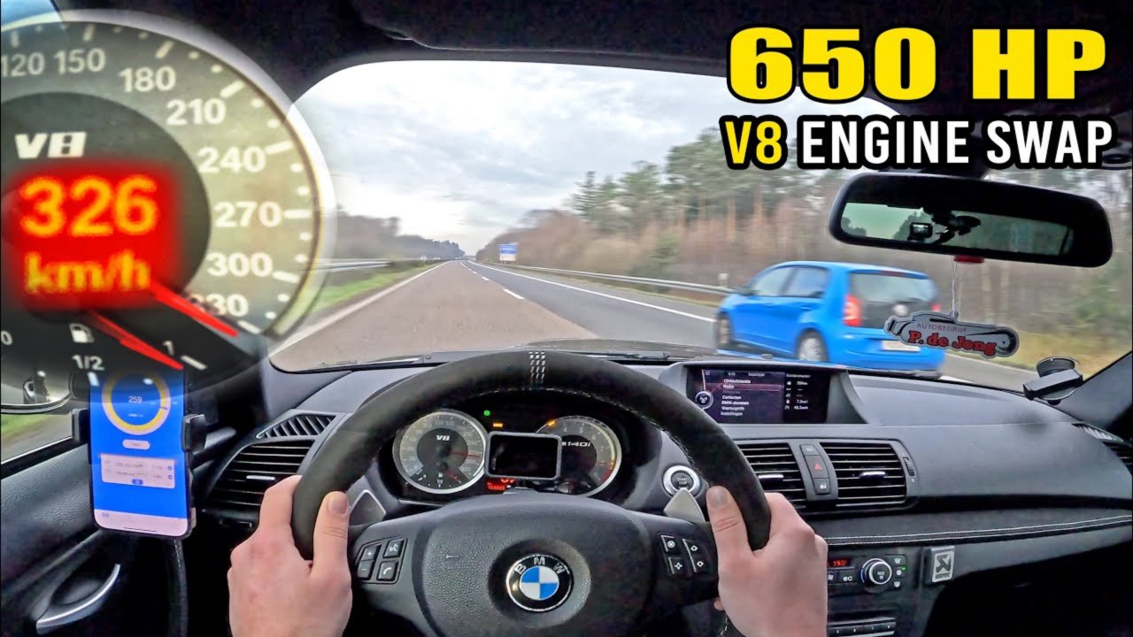 650ЛС BMW 1 Series S65 V8 С НАГНЕТАТЕЛЕМ СХОДИТ С УМА НА АВТОБАНЕ AutoTopNL