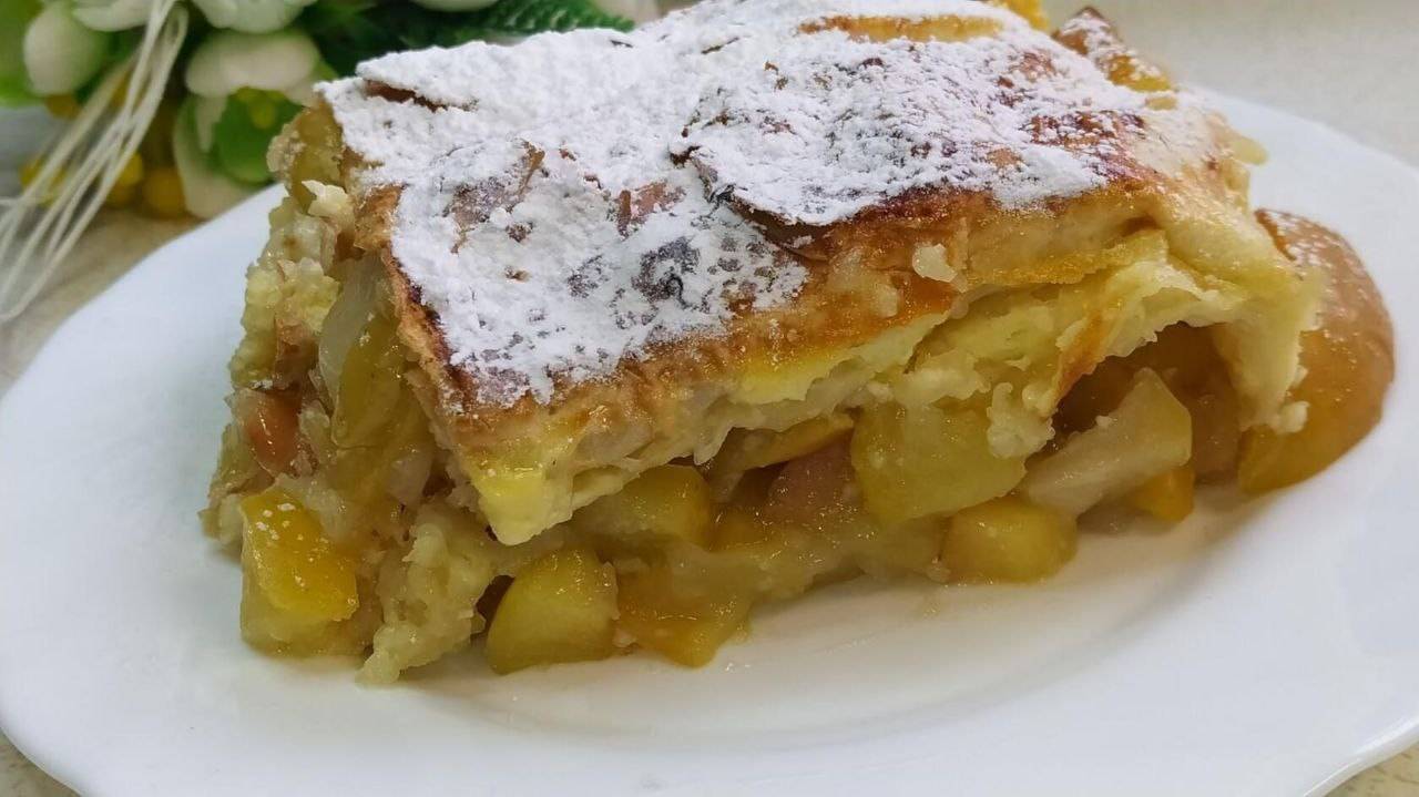 Быстрый яблочный пирог из лаваша
