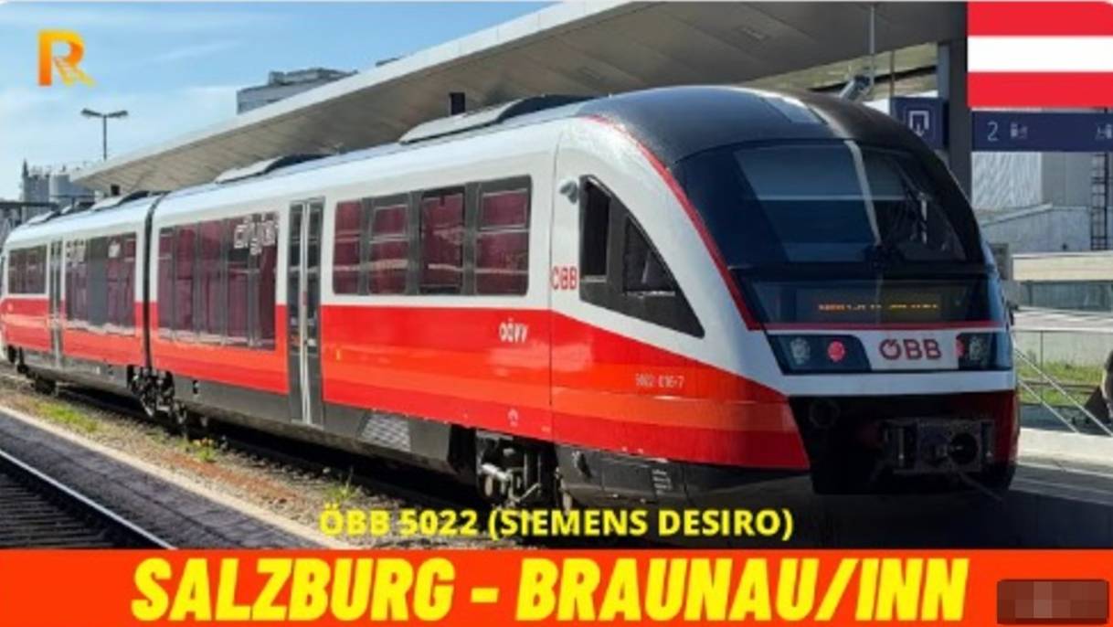 🚄 4К UltraWide ➤ Зальцбург-Таксам-Европарк - Браунау-ам-Инн (ÖBB, Австрия, апрель 2025 г.) #SmartTV