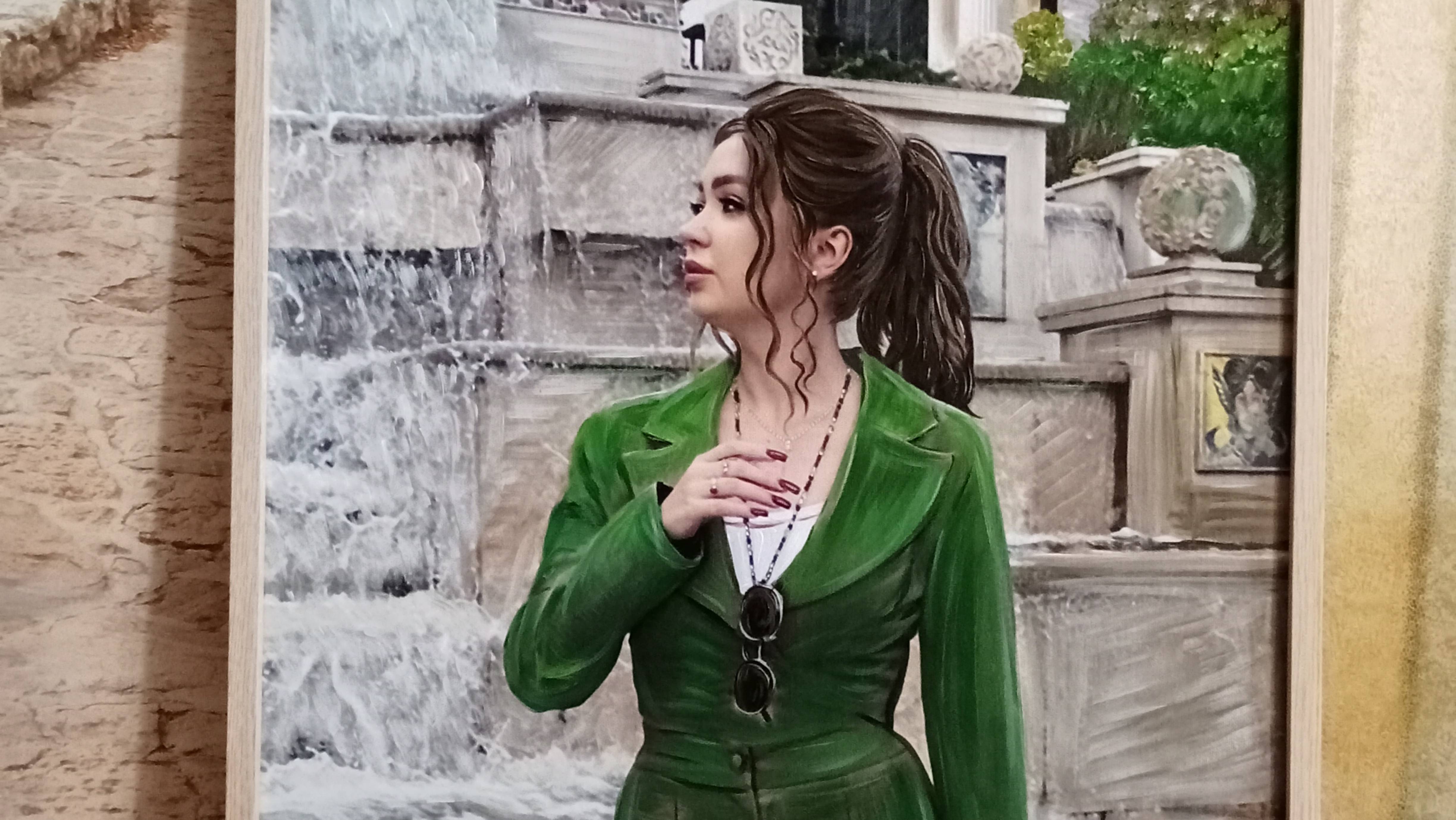 Картина. Портрет по фотографии. Современный стиль. Выполнила портрет девушки. Холст, краски, рама