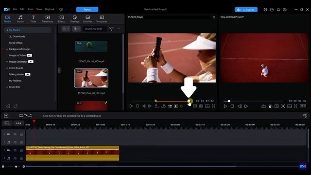 Основы 10 Окно предварительного просмотра медиатеки Cyberlink PowerDirector 2025