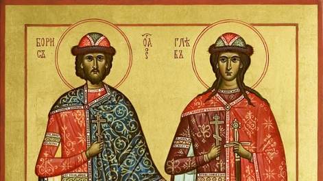 Выполнение иконы Бориса и Глеба. Большая икона 130х87. Дерево, роспись, ручная работа. Икона. 3 этап