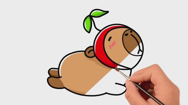 Как легко нарисовать капибару в вишне