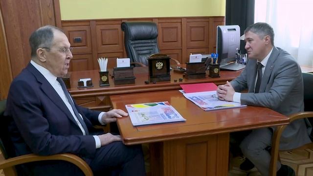 С.Лавров и  губернатор Пермского края Д.Н.Махонин
