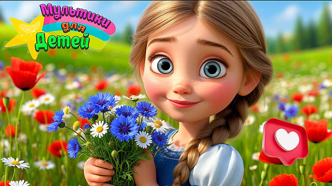 РОМАШКА, МАК, ВАСИЛЁК - ПОЛЕВЫЕ ЦВЕТЫ - ВЕСЁЛЫЙ МУЛЬТИК И ПЕСЕНКИ ДЛЯ ДЕТЕЙ И МАЛЫШЕЙ