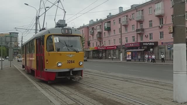 Барнаульский трамвай. От вокзала - вниз к старому центру