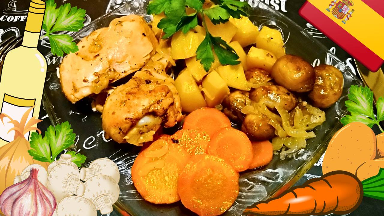 ЦЫПЛЁНОК С ОВОЩАМИ ПО-ИСПАНСКИ / Вкусное, сытное и ароматное испанское блюдо