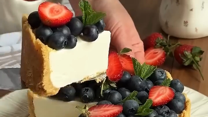 ЧИЗКЕЙК без выпечки за 17 минут...🥧🍇😋    Рецепт в описании ✍️