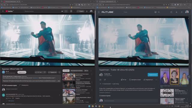 Обзор Видео Сравнении|YouTube SDR | Rutube SDR