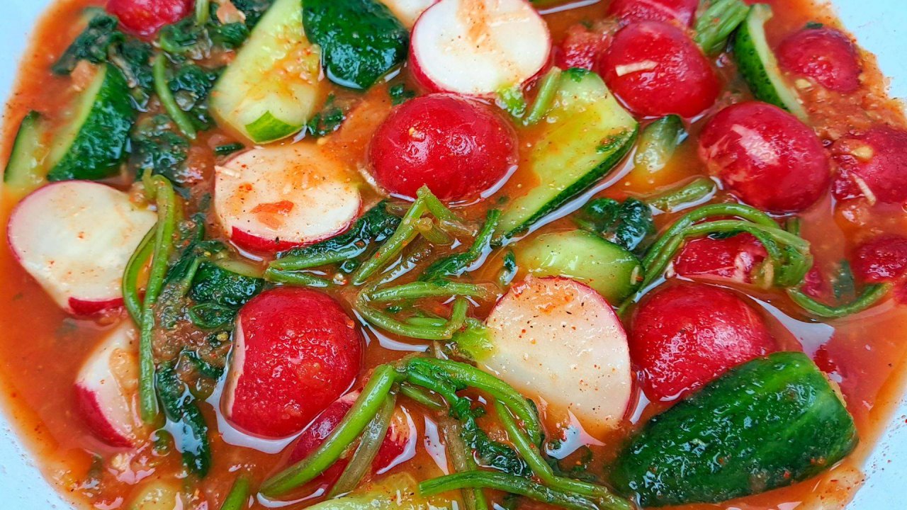 ЧИМЧИ ВЕСЕННЕЕ - ИЗ МОЛОДОЙ РЕДИСКИ И ОГУРЦОВ ❗ ВИТАМИННАЯ "БОМБА" - пошаговый рецепт!