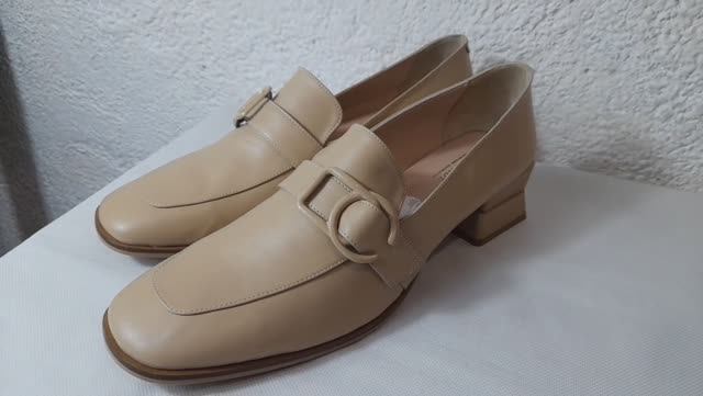 Бежевые лоферы O Shade из натуральной кожи, 44 размер