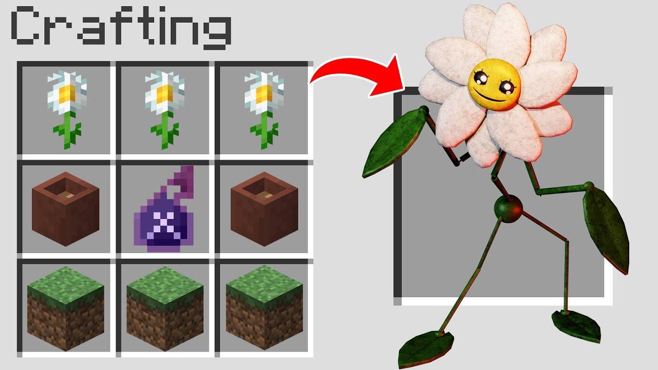 Как скрафтить ЦВЕТОК ДЕЙЗИ в майнкрафт ? Секретный крафт DAISY POPPY PLAYTIME CHAPTER 3 MINECRAFT