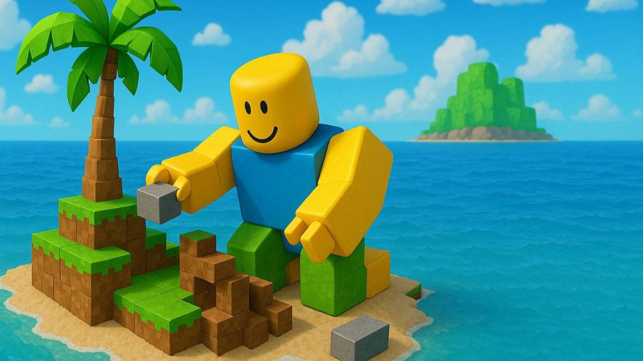 Строю собственный остров в роблоксе №1.
