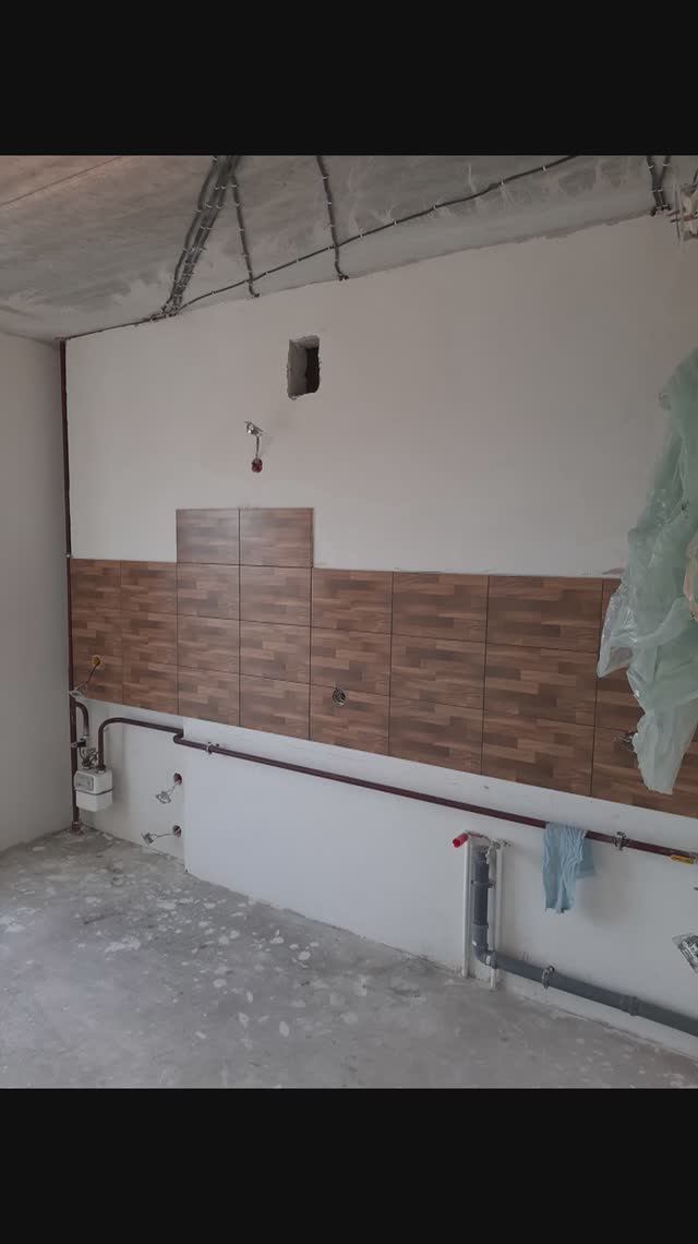 Ремонт кухни. Электрика. Шпаклевка. Фартук из плитки. Ремонт. Калининград. Холмогоровка.