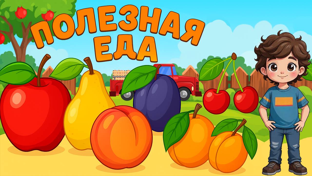 Мультики про Фрукты - Полезная еда - Машинки Привезли Фрукты - Развивающий мультик для малышей