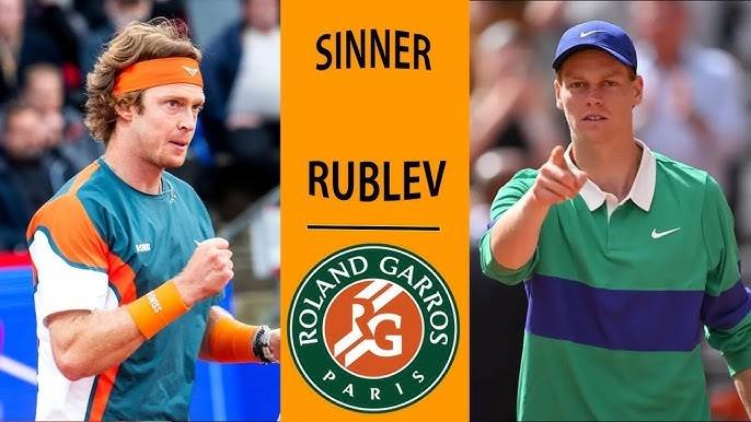 02.06.2025. Янник Синнер - Андрей Рублёв. ATP Roland Garros. Jannik Sinner - Andrey Rublev