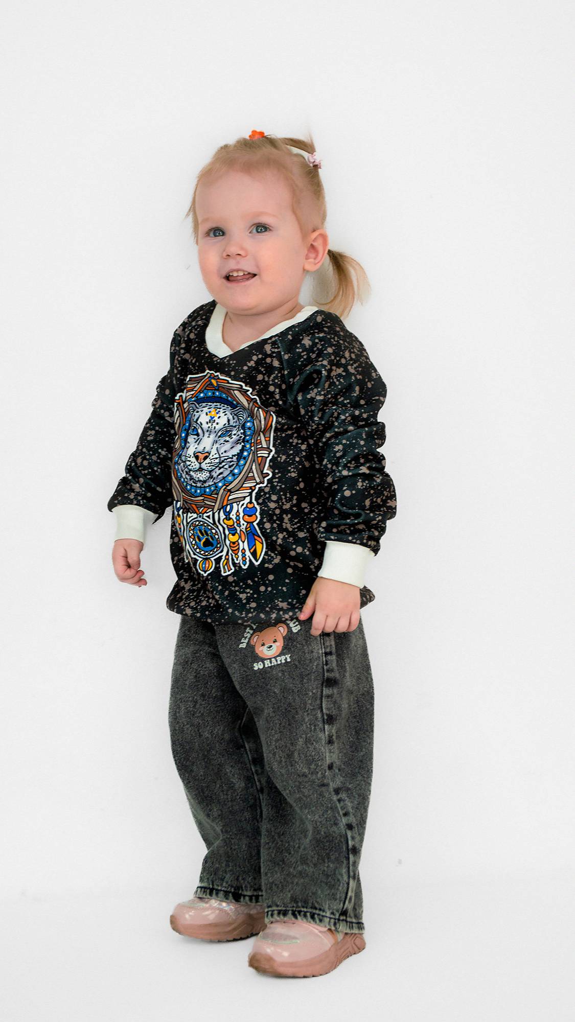 Свитшот детский БАРС В ЛОВЦЕ (черный)