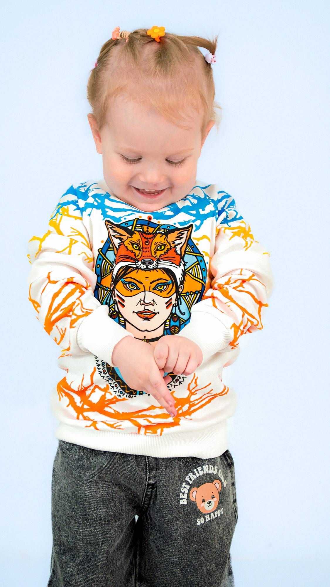 Свитшот детский ЛЕДИ ЛИСА (белый)