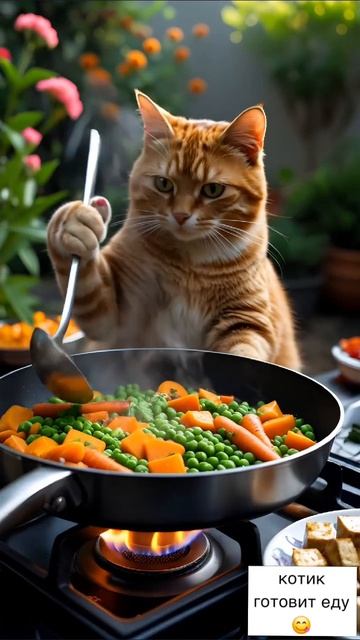 КОТИК ГОТОВИТ ЕДУ 😋