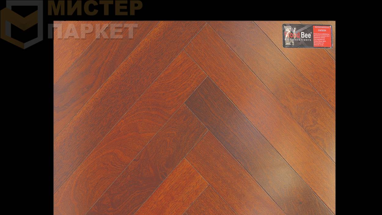 Инженерная доска Wood Bee Английская елка Дуб Сапели ABС 92 мм