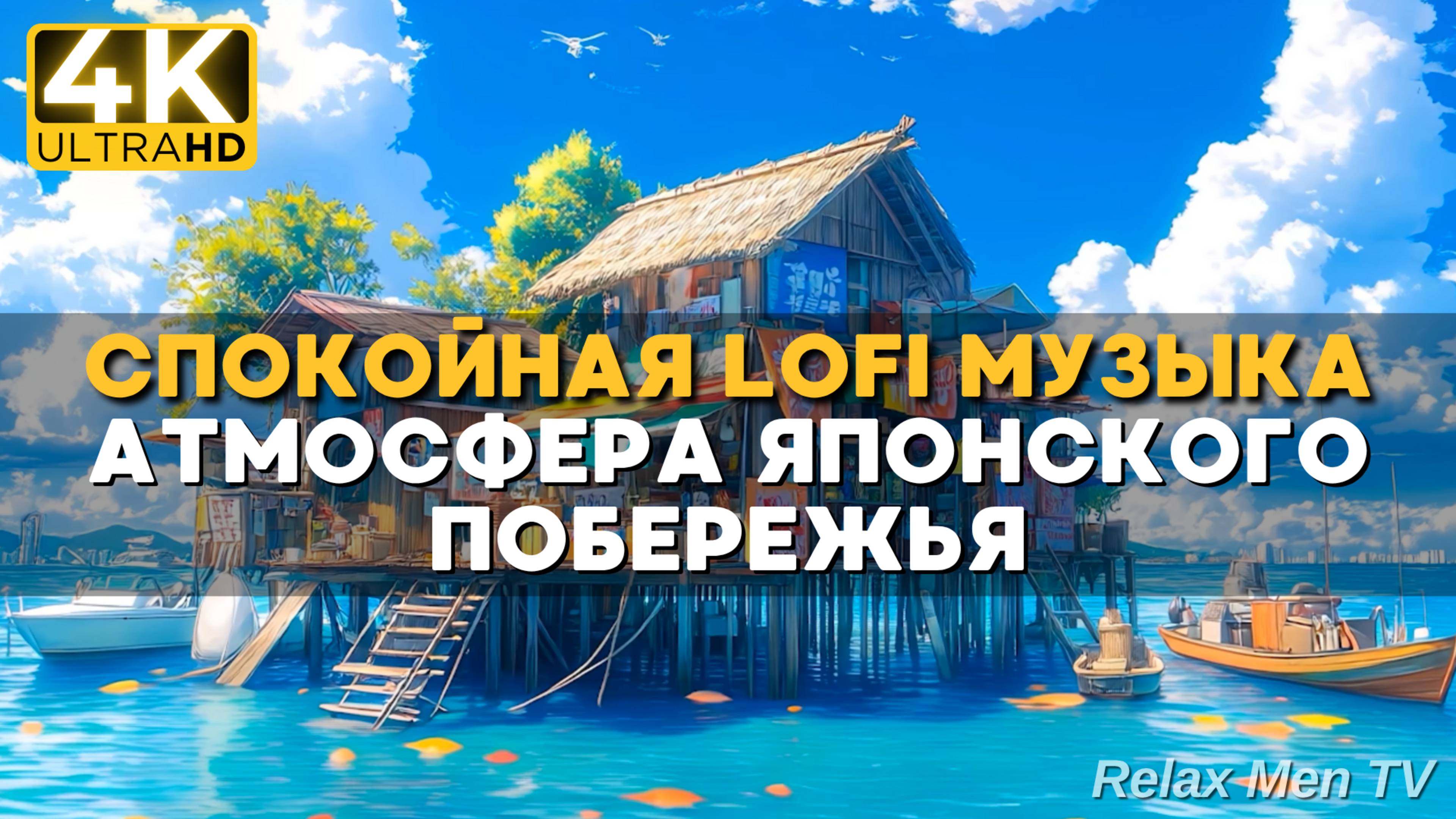 4К Релакс Lo-Fi музыка 🌸 Атмосфера японского побережья и спокойная музыка 🌊