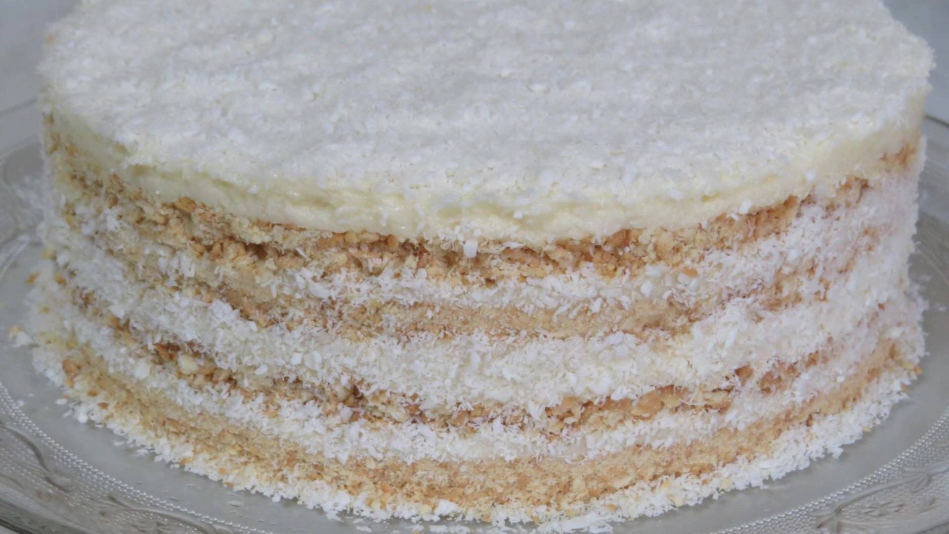 Торт за 15 минут! Торт РАФАЭЛЛО Без ВЫПЕЧКИ! Просто ТАЕТ во РТУ...мммм!